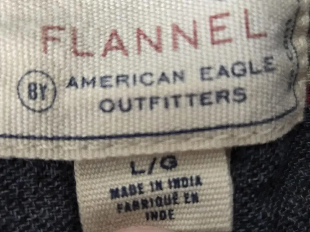 American Eagle Outfitters Shirt Mens Large Gray Flannel Long Sleeve Button Up